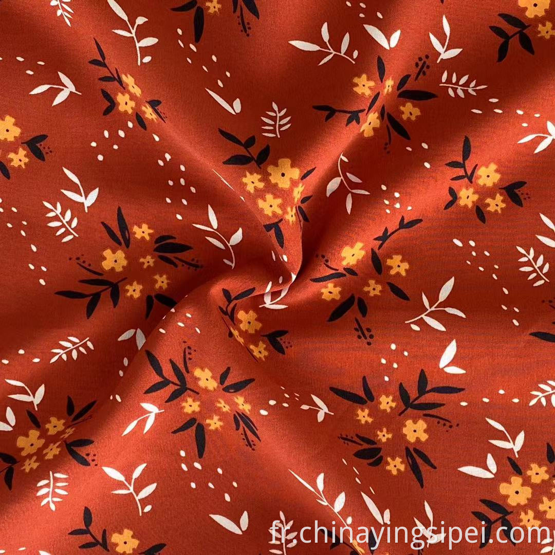 ISP Textile Flower Print 4 Way Stretch 97% Polyester 3% Tissu d'élastane Tissu d'impression pour femme robe